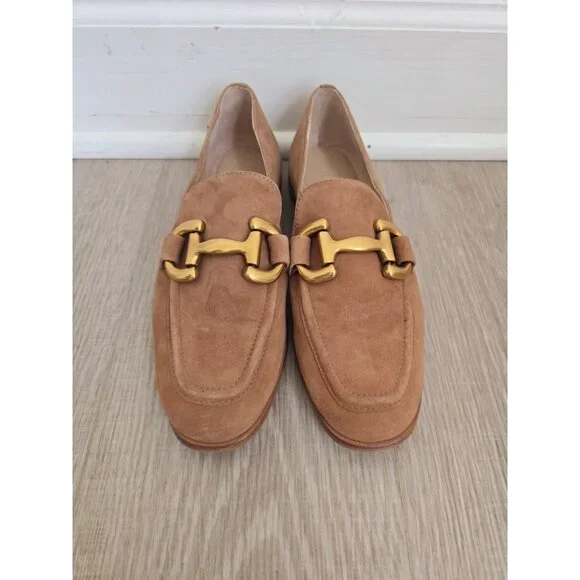 Boden Iris Snaffle Loafers Shoes Horsebit Suede Leather 39 8 Tan Brown Slip On - Picture 4 of 11